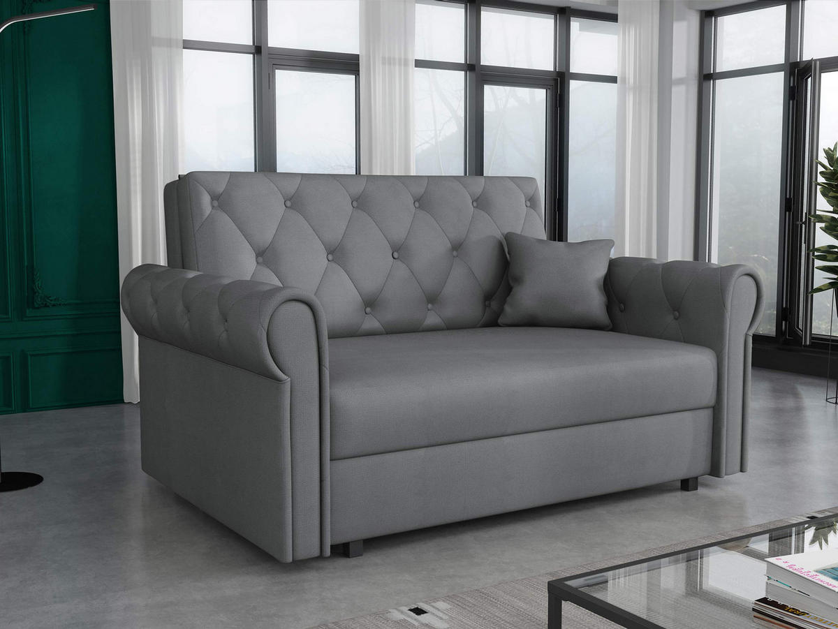 SCHLAFSOFA Viva Roma II - Schwarz/Graphitfarben, Holz/Textil (148/85/98cm) - MIRJAN24