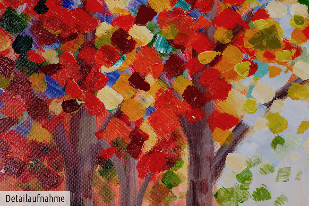 ACRYLBILD HANDGEMALT 100/75 cm - Blau/Gelb, Holz/Textil (100/75cm) - KUNSTLOFT