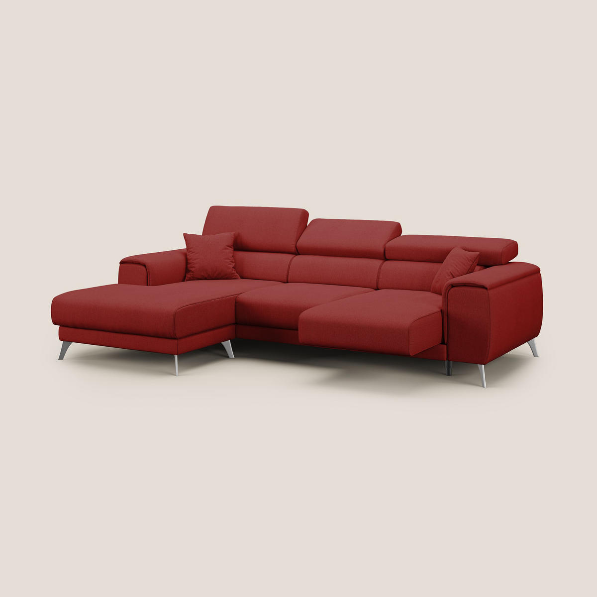 ECKSOFA LINKS Fusion - Rot, Textil (260/102cm) - Divani.store