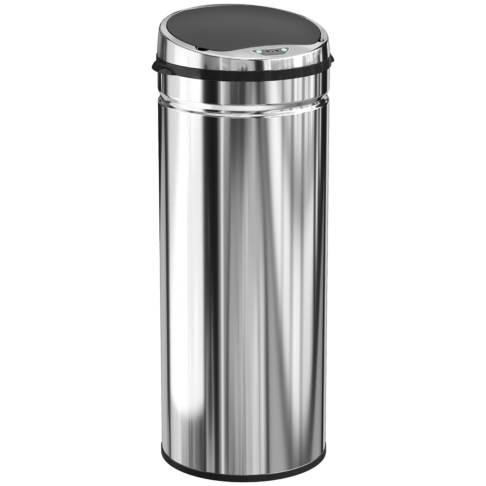 SENSOR-MÜLLEIMER Edelstahl ABS Schwarz - Schwarz, Metall (30.5/81.5/30.5cm) - HOMCOM