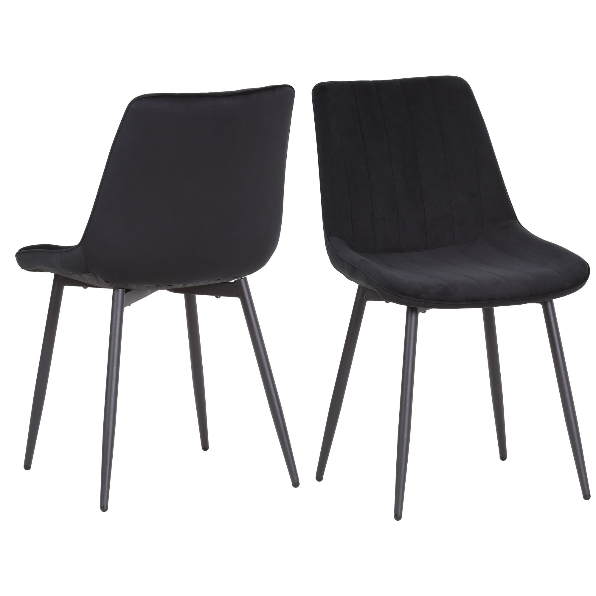 ESSZIMMERSTUHL Bosa 2er Set Schwarz - Schwarz, Textil (58/81.5/47cm) - Albatros