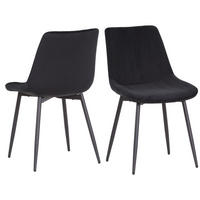 ESSZIMMERSTUHL Bosa 2er Set Schwarz - Schwarz, Textil (58/81.5/47cm) - Albatros