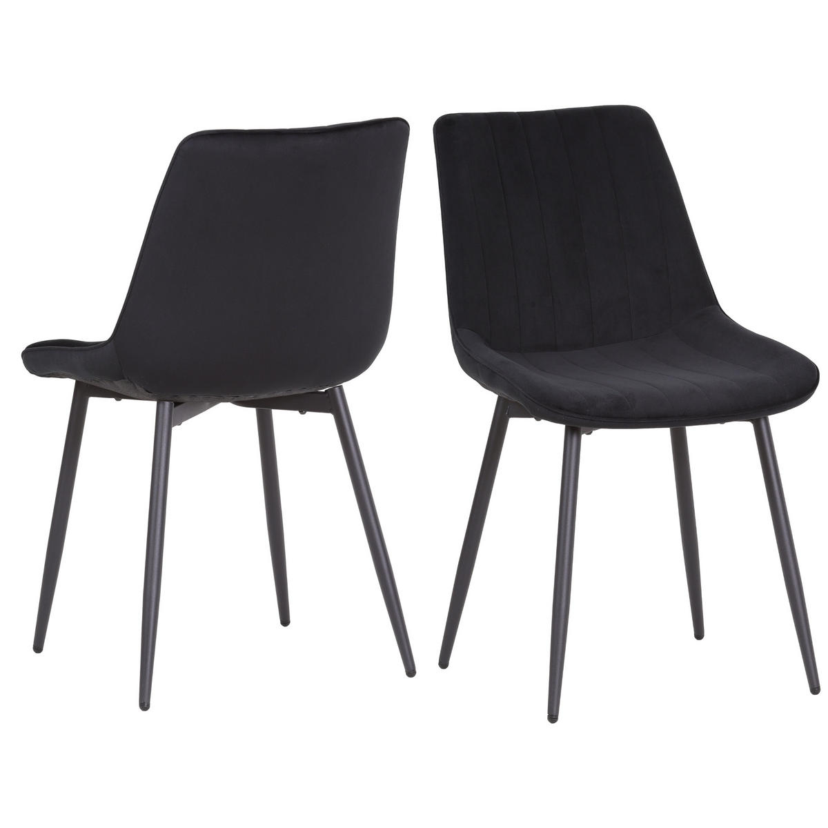 ESSZIMMERSTUHL Bosa 2er Set Schwarz - Schwarz, Textil (58/81.5/47cm) - Albatros