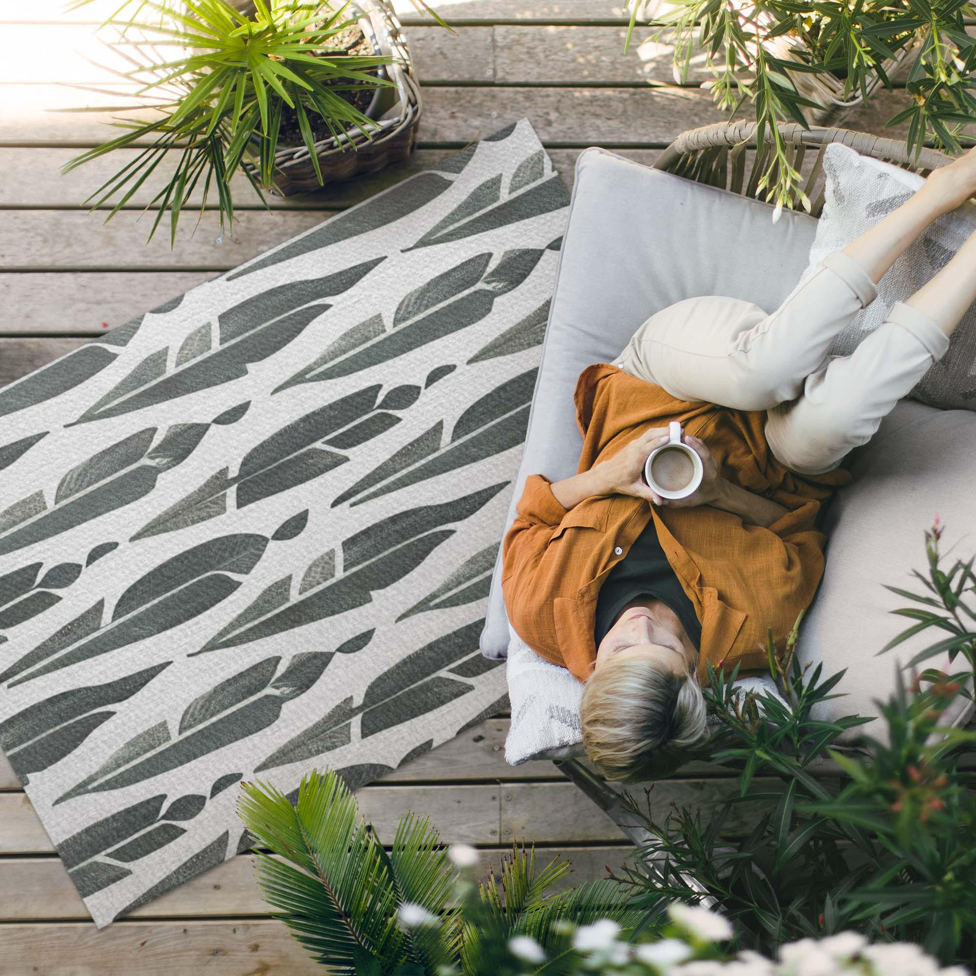 TEPPICH 150x225 cm Gemalte Indianerfedern Boho Vintage - Silberfarben, Kunststoff (150/0.2cm) - Wallfluent