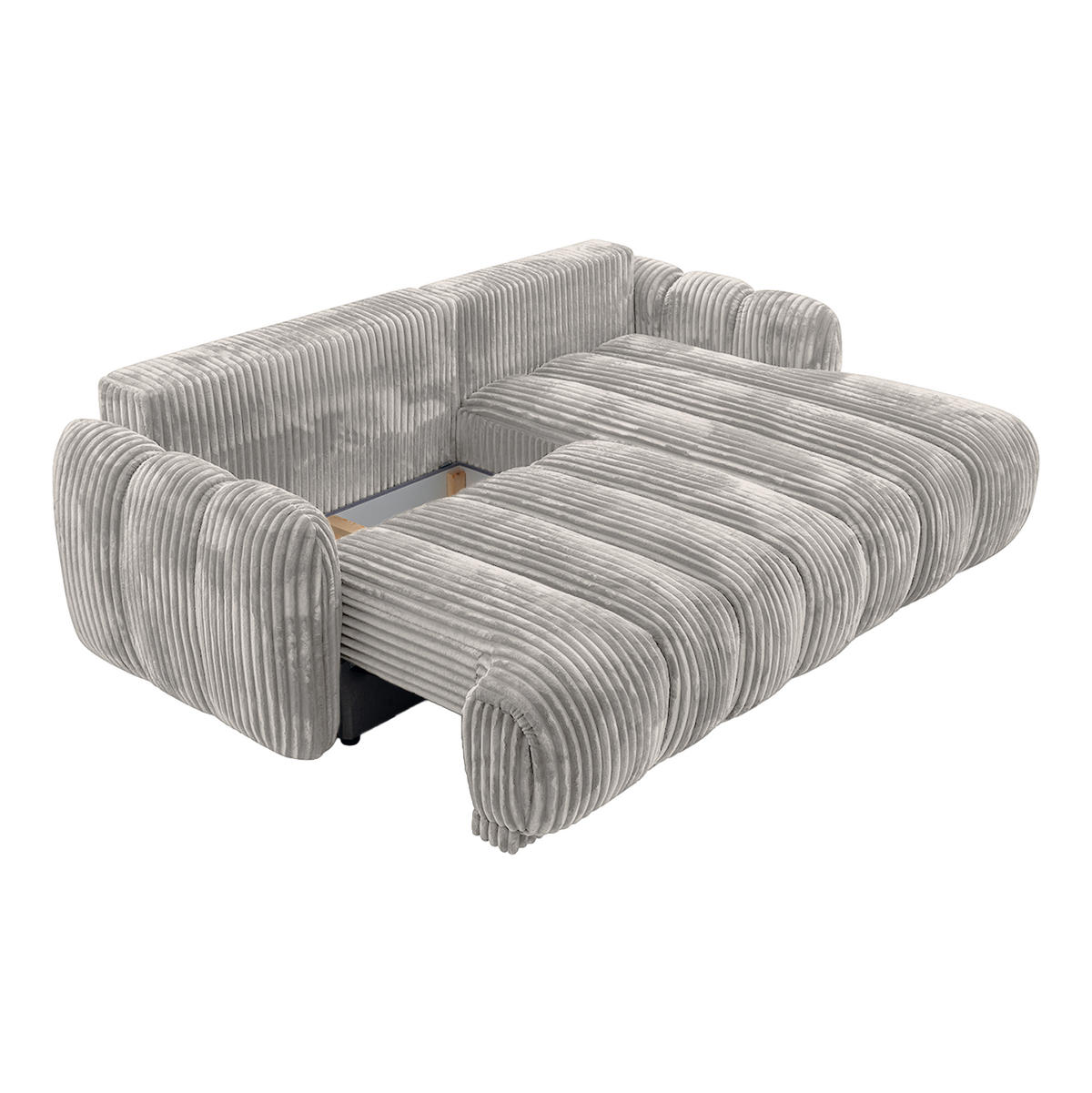 ECKSOFA CAMILO mit Schlaffunktion, Hellgrau - Hellgrau, Textil (220/150cm) - Fedve