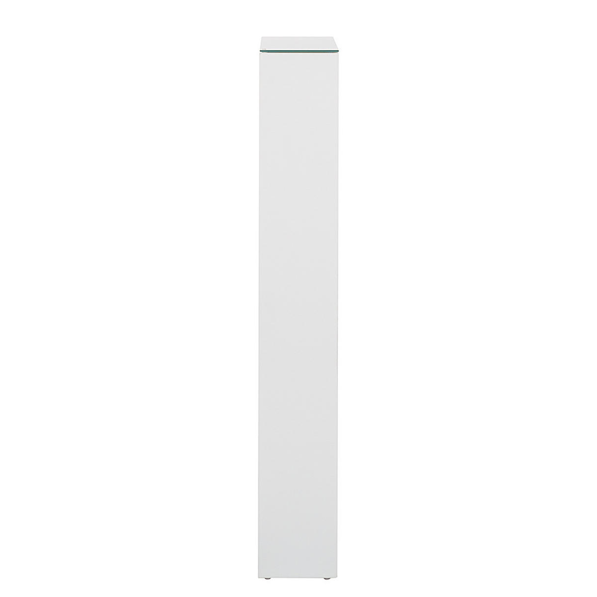 SCHUHKIPPER - MDF - Weiß Hochglanz, Glas/Holzwerkstoff (64/120/18cm) - home24