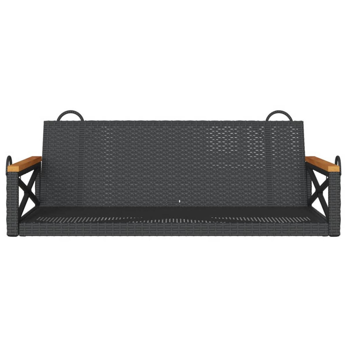 HÄNGEBANK Schwarz 109x62x40 cm Poly Rattan - Schwarz, Kunststoff (109/40/62cm) - furnicato