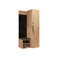 GARDEROBEN-SET Medi III - Schwarz/Braun, Holzwerkstoff/Kunststoff (40/191/50cm) - MIRJAN24