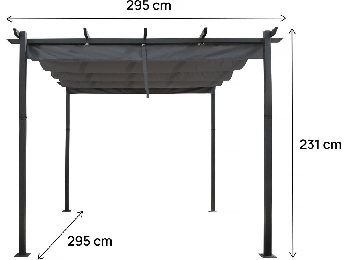 PERGOLA - MARKISE Grau - Grau, Metall (295/231/395cm) - Habitat Garten