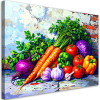 LEINWANDBILD bunte Gemüse Pflanzen 120x80cm - Multicolor, Textil (120/80cm) - Feeby