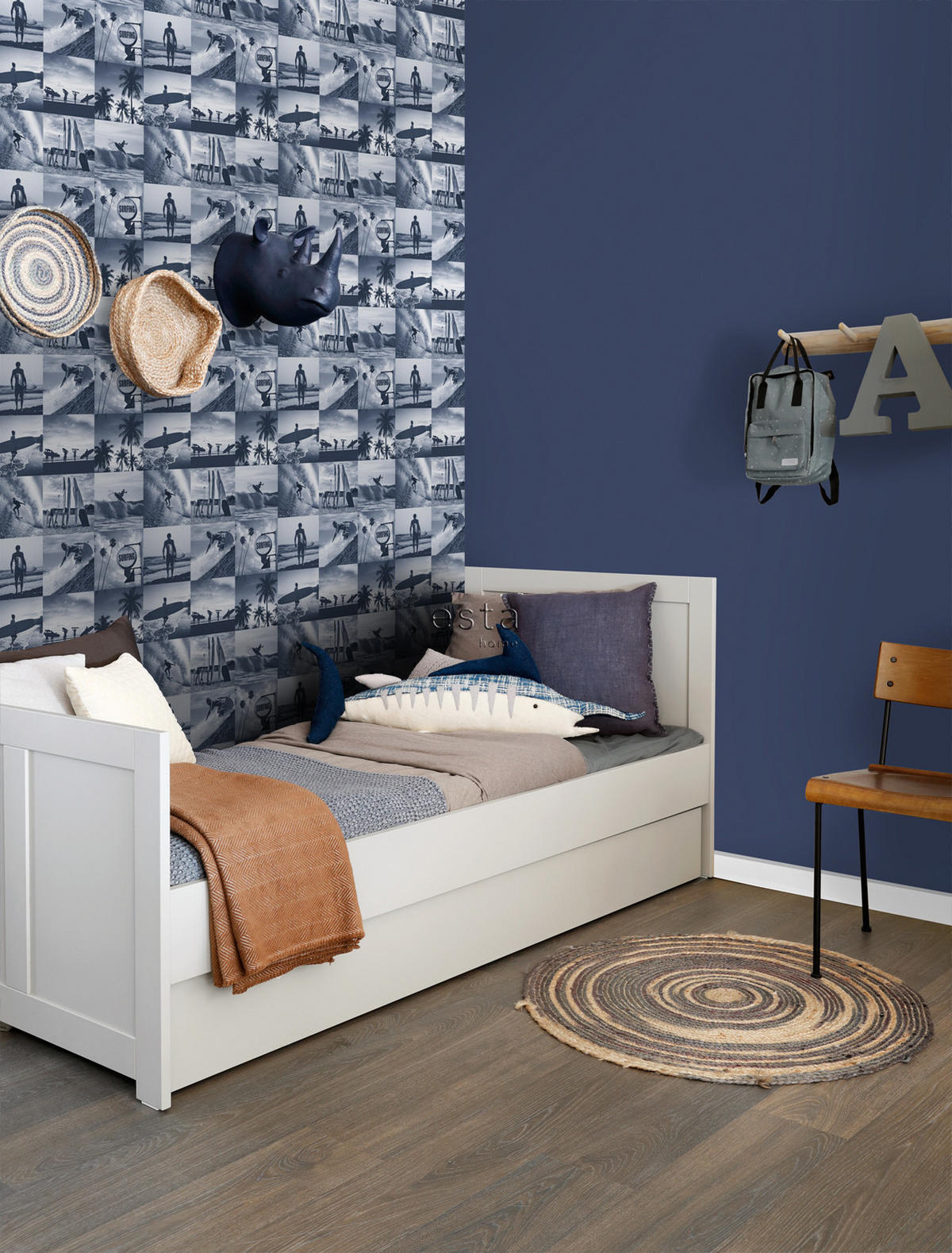 TAPETE Bilder von Surfern 53 cm x 10.05 m - Blau, Papier (53/1000cm) - ESTAhome