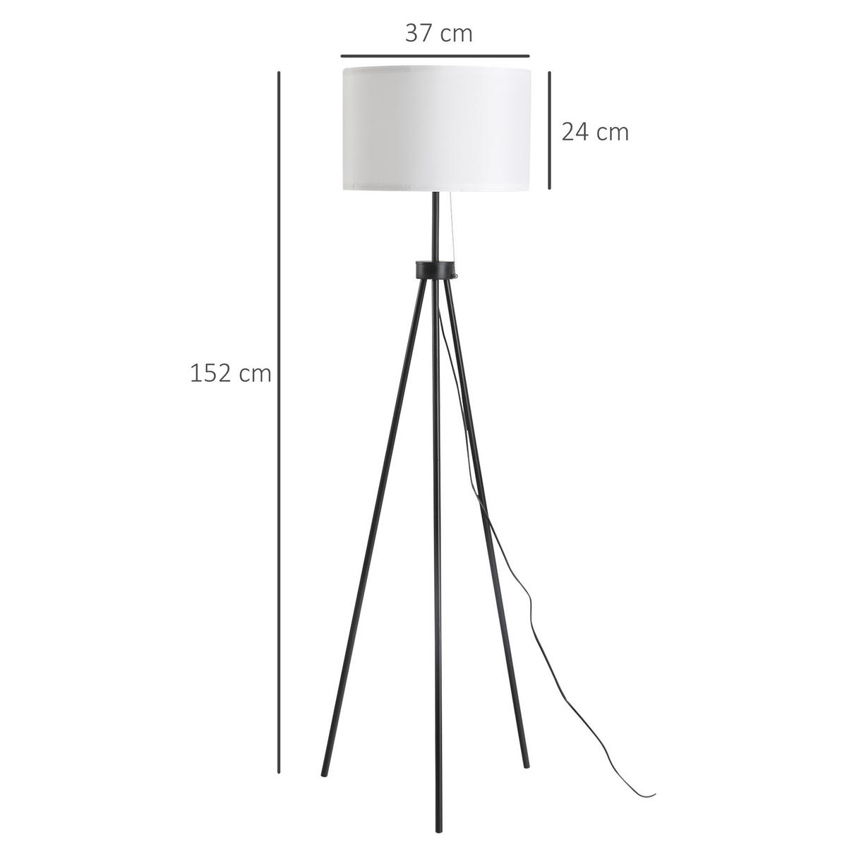 STEHLAMPE, Stehleuchte, Schwarz+Weiß - Multicolor, Metall (37/152/37cm) - HOMCOM
