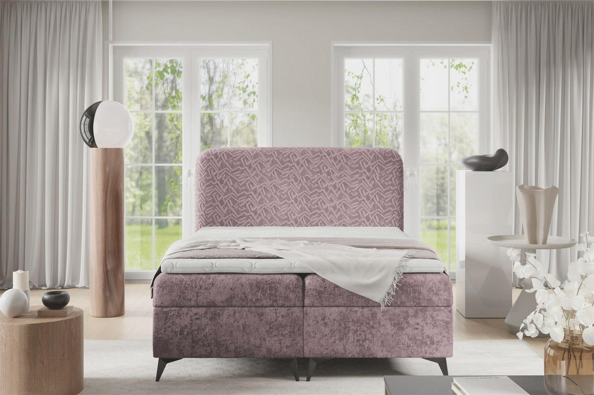 BOXBETT Triana Premium - Rosa, Holzwerkstoff/Textil (180/200cm) - Fun Möbel