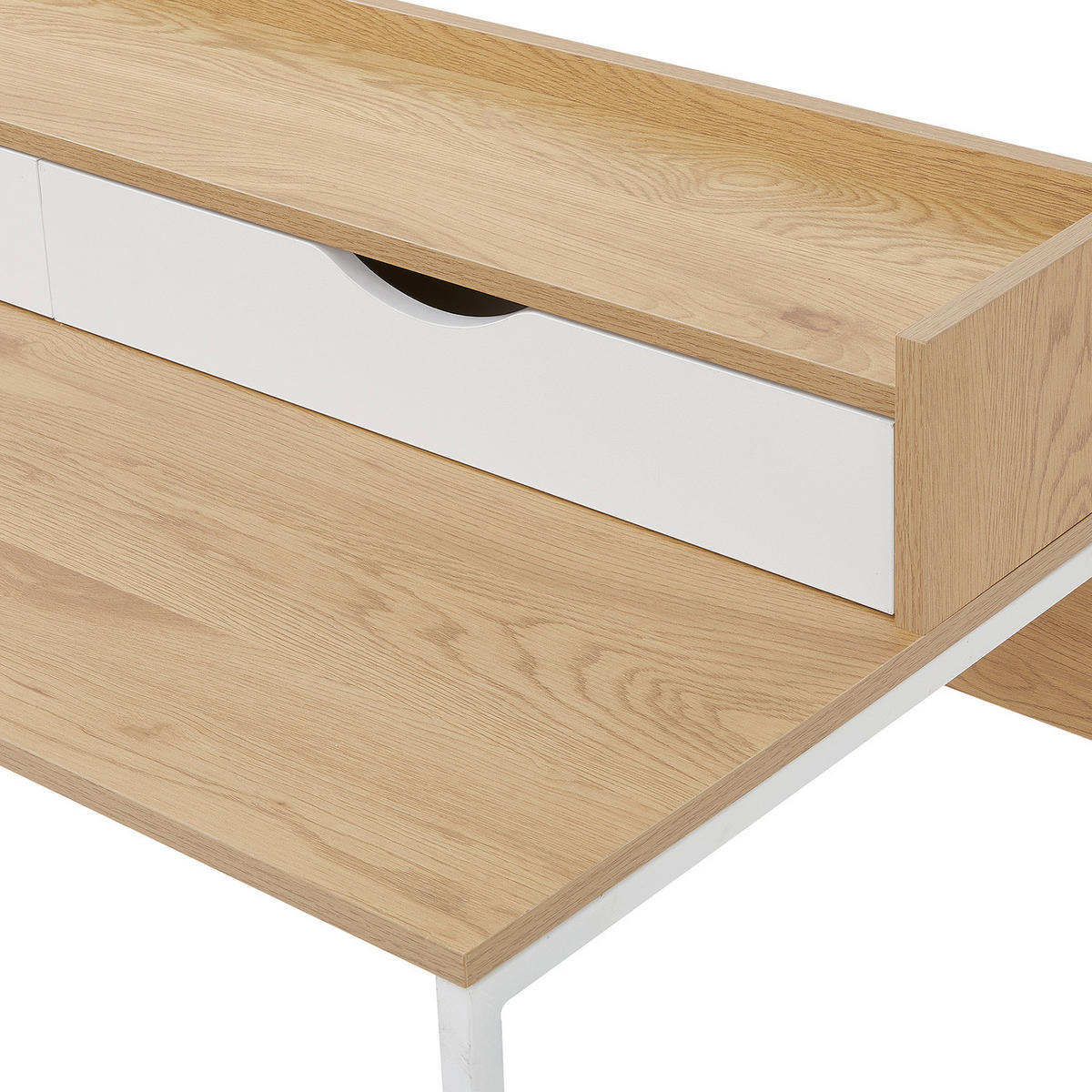 SCHREIBTISCH Modernist - Braun/Weiß, Holzwerkstoff (55/120/85cm) - Butlers