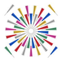 114XPÁRTY trúbky - viacfarebná, plast/papier (3.5/20/3.5cm) - Relaxdays