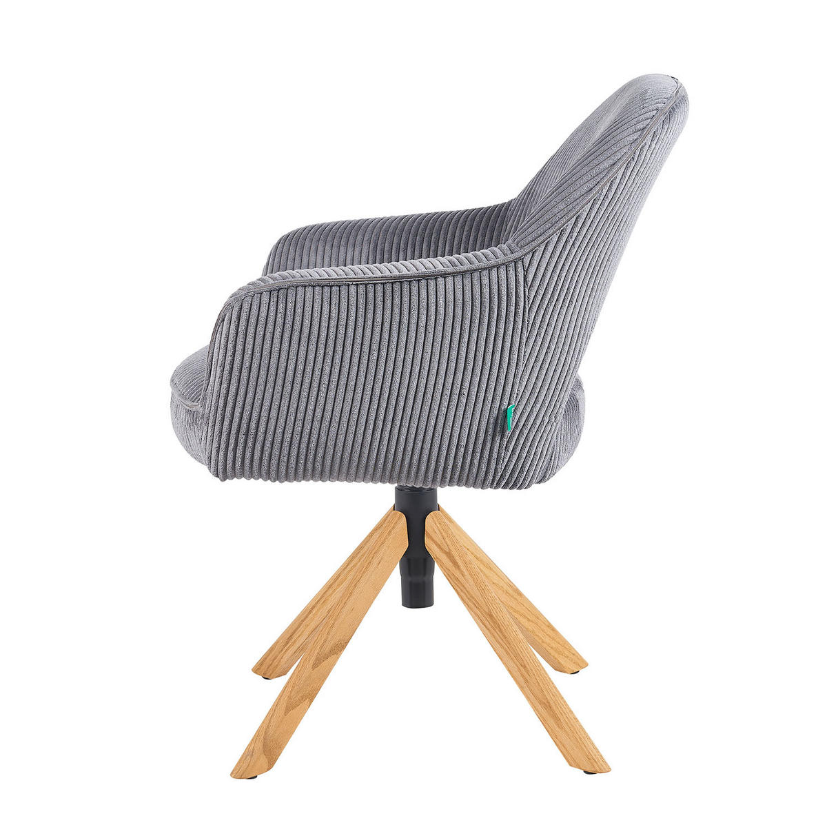 BÜROSTUHL Mika-Amia - Honigeiche/Grau, Eichenholz/Holz (60/88/65cm) - DUBI Möbel