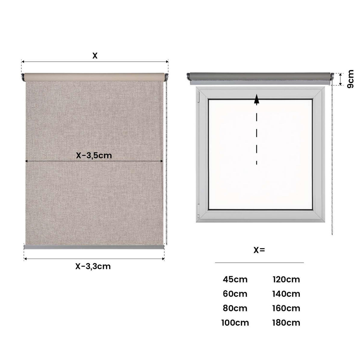 ROLLO motorisiert Beige, 120 x 250 cm - Beige, Kunststoff (120/250cm) - STORESDECO