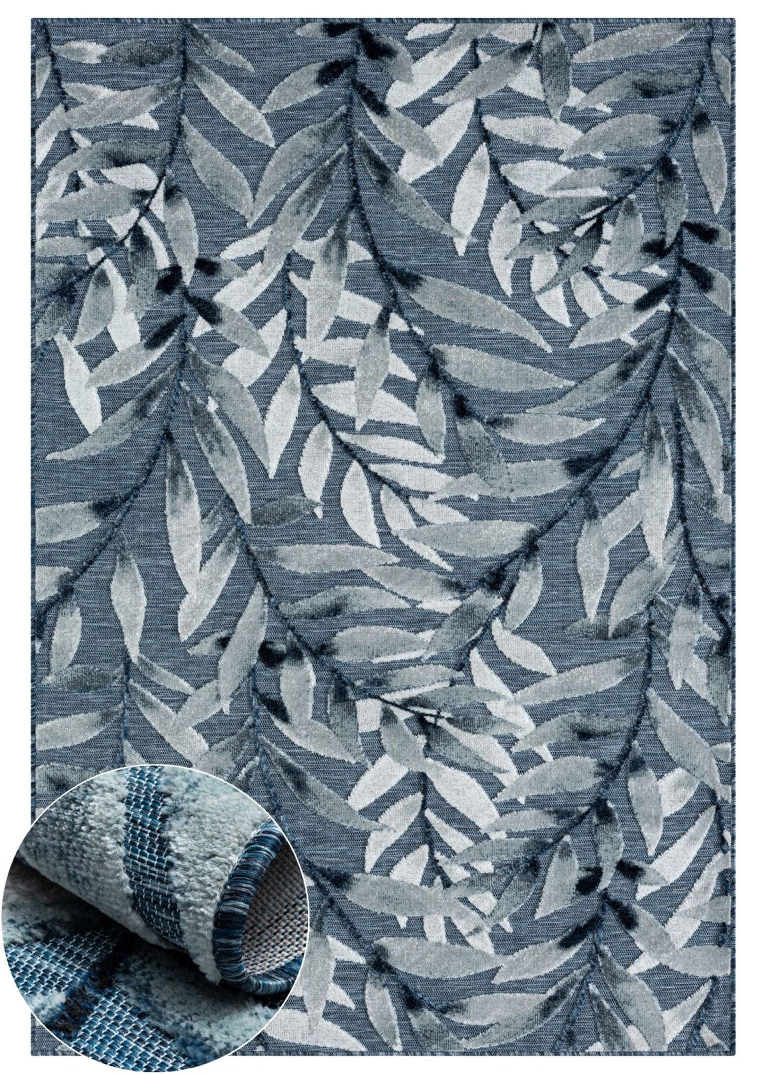 OUTDOORTEPPICH Laurel Dunkelblau,Hellgrau,Anthrazit 200/300 cm - Dunkelblau, Textil (200/300cm) - My-Rug