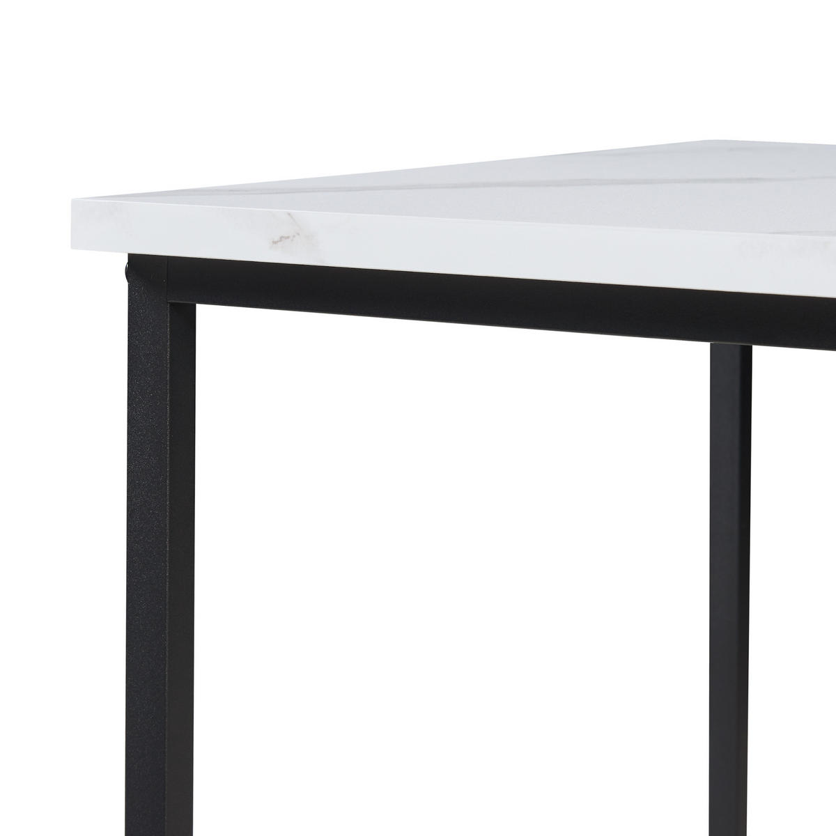 BEISTELLTISCH-SET 3 TLG. Trollhättan - Schwarz/Weiß, Holzwerkstoff/Metall (50/50/60cm) - [en.casa]