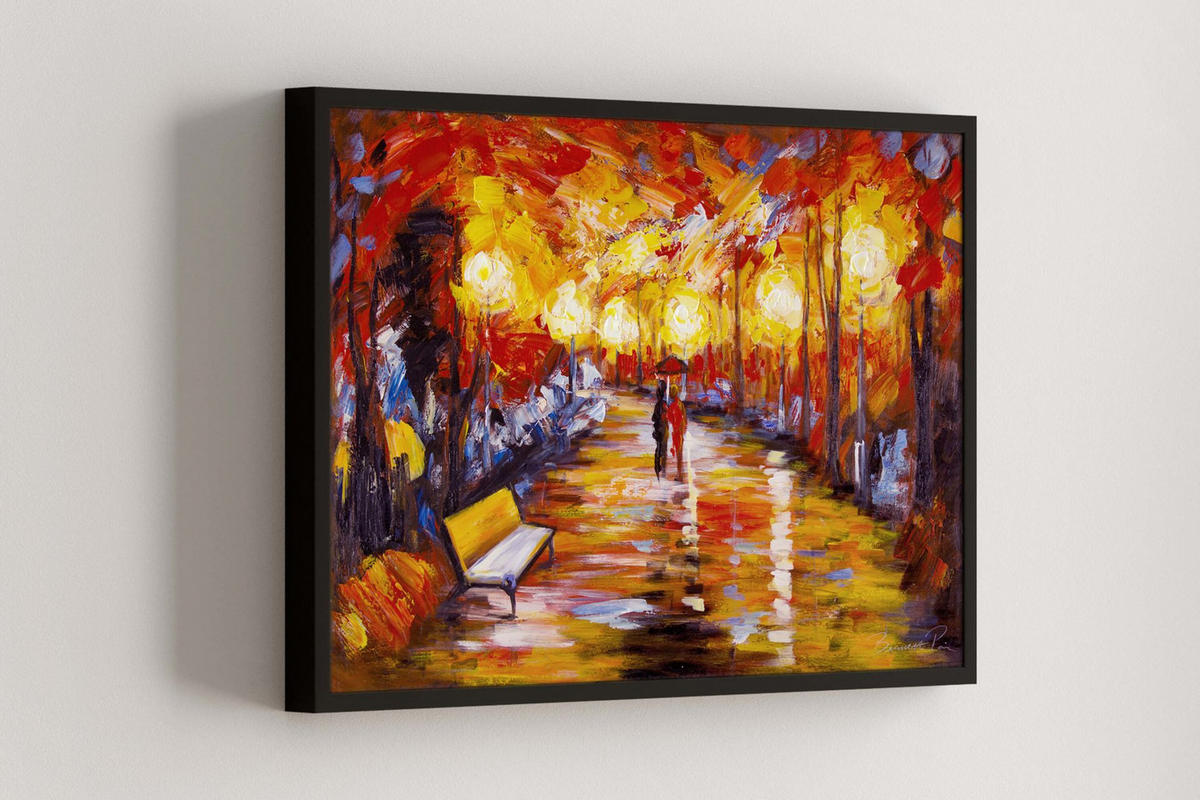 ACRYLBILD HANDGEMALT 90/60 cm - Rot, Holz/Textil (1.5/60cm) - KUNSTLOFT