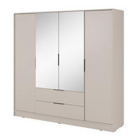 SCHRANK Kaschmir ELLY Mit Spiegel Mit Regalen 206x51x200 cm - Kaschmir/Transparent, Holzwerkstoff (206/200/51cm) - Sepro Meble