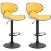 BARHOCKER 2er Set Lederlook gelb - Gelb/Schwarz, Textil/Metall (46/88/49cm) - CLP