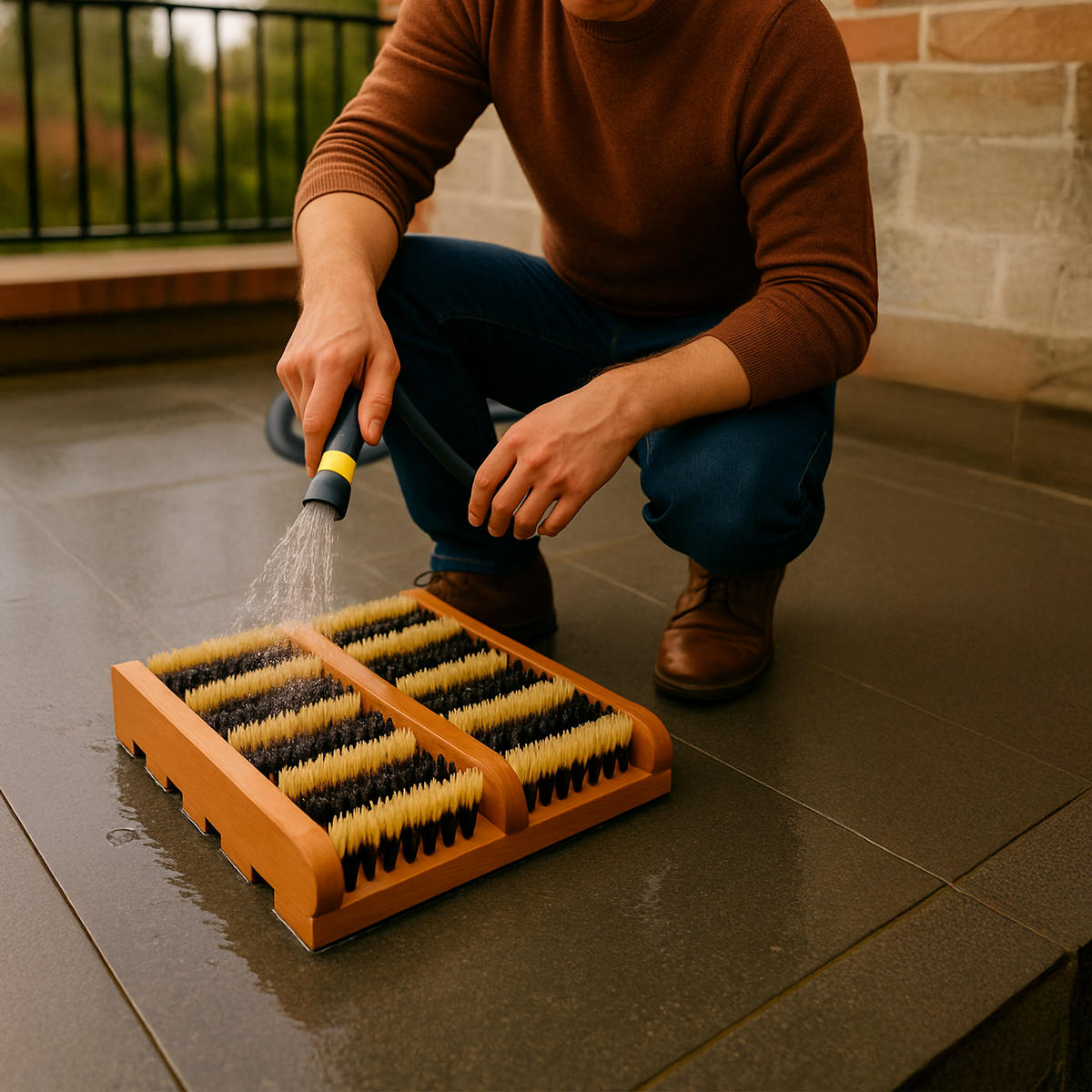 ČISTIČ obuvi - různobarevná, dřevo/plast (36/5.5/26cm) - Relaxdays