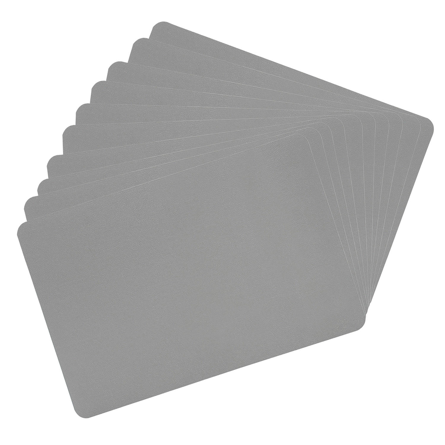 PLATZSETS, 10 Stück, Kunstleder Grau - 43 x 29 cm - Grau, Kunststoff (43/29/0.18cm) - Kesper