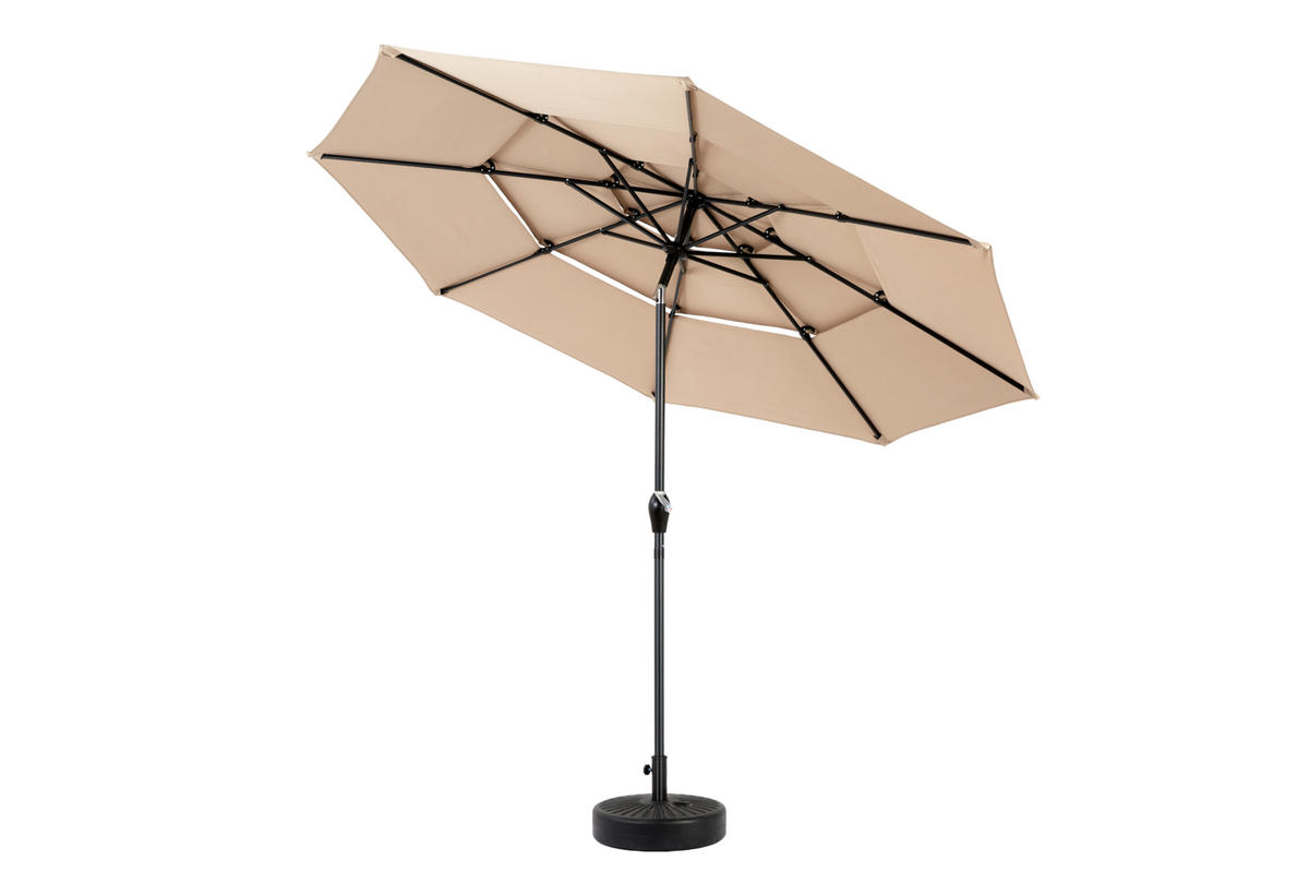 SONNENSCHIRM Doppel Rechteck khaki - Beige, Metall (294/294cm) - ComfortXL