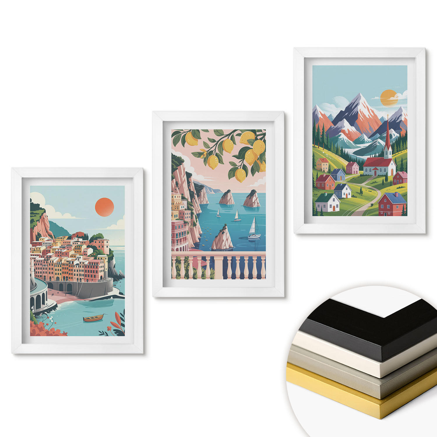 ArtPrintCave Wandbilder Weiß 20x30 cm