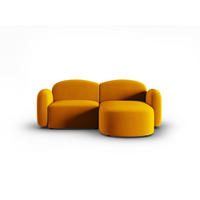 ECKSOFA rechts Blair aus Samt gelb 3 Sitzplätze - Gelb, Textil (155/194cm) - Micadoni
