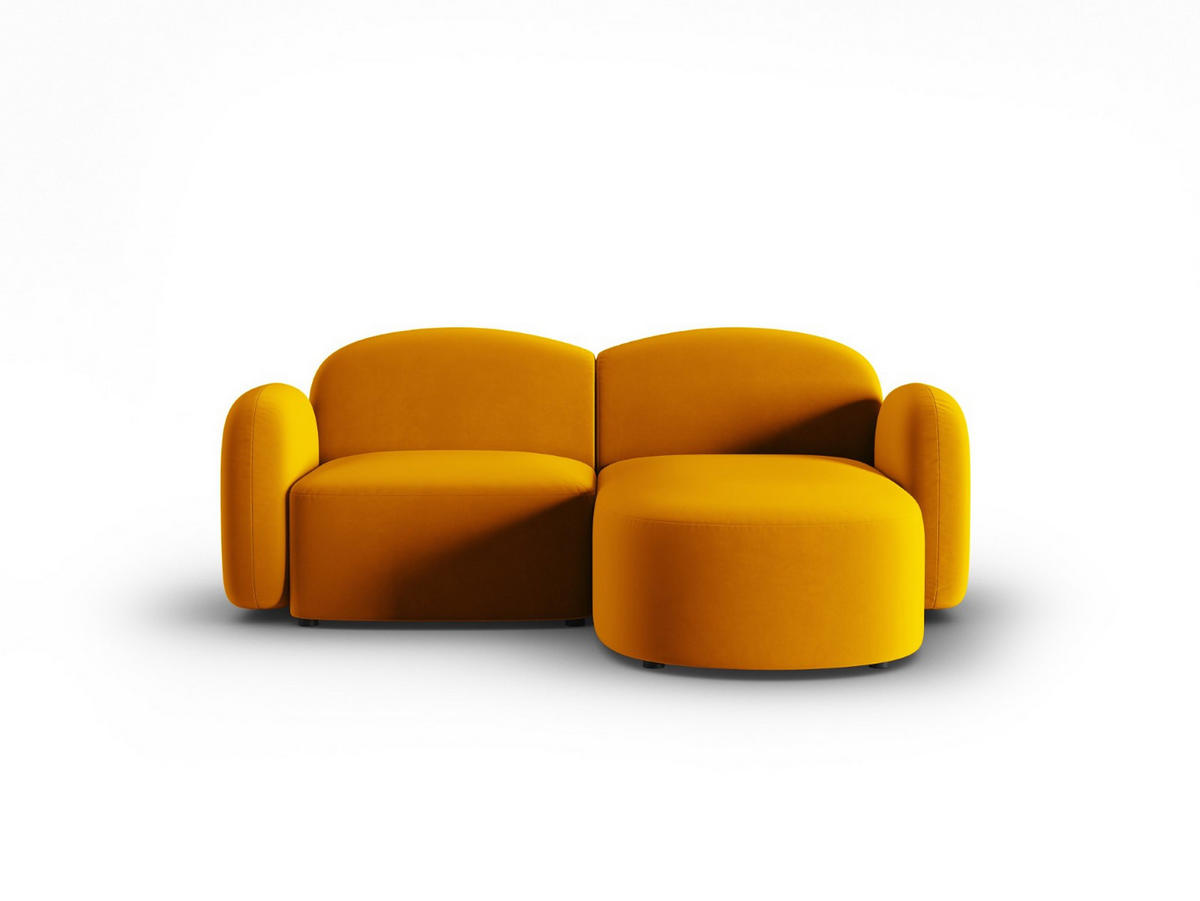 ECKSOFA rechts Blair aus Samt gelb 3 Sitzplätze - Gelb, Textil (155/194cm) - Micadoni