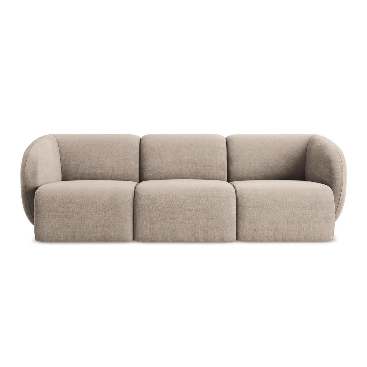 3-SITZER SOFA Chenille Stoff Beige - Schwarz/Cappuccino, Holzwerkstoff/Kunststoff (244/75/94cm) - LaMiaSofa