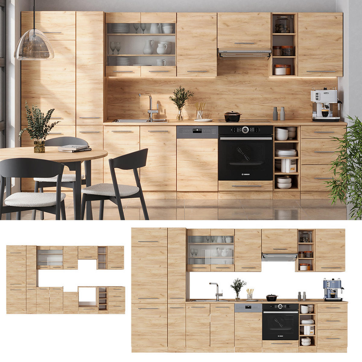 KUCHYŇSKÝ KOUT Fame-Line Zlatý mocný dub - medově dubová, kompozitní dřevo (355/81.6/46cm) - Vicco