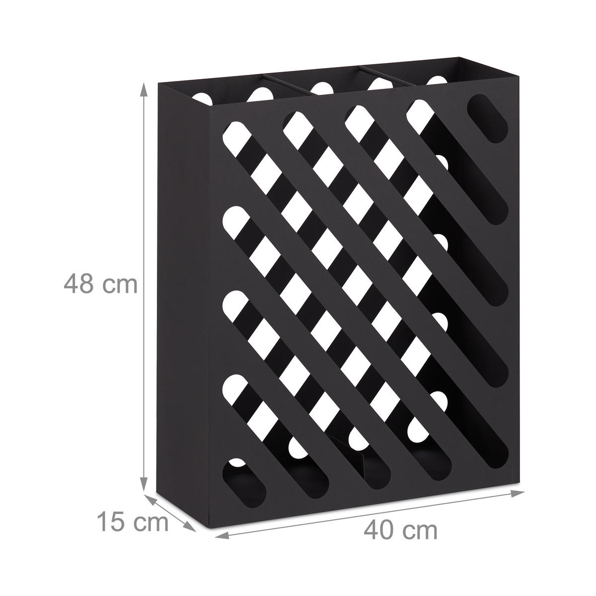 REGENSCHIRMSTÄNDER - Schwarz, Metall (40/48/15cm) - Relaxdays