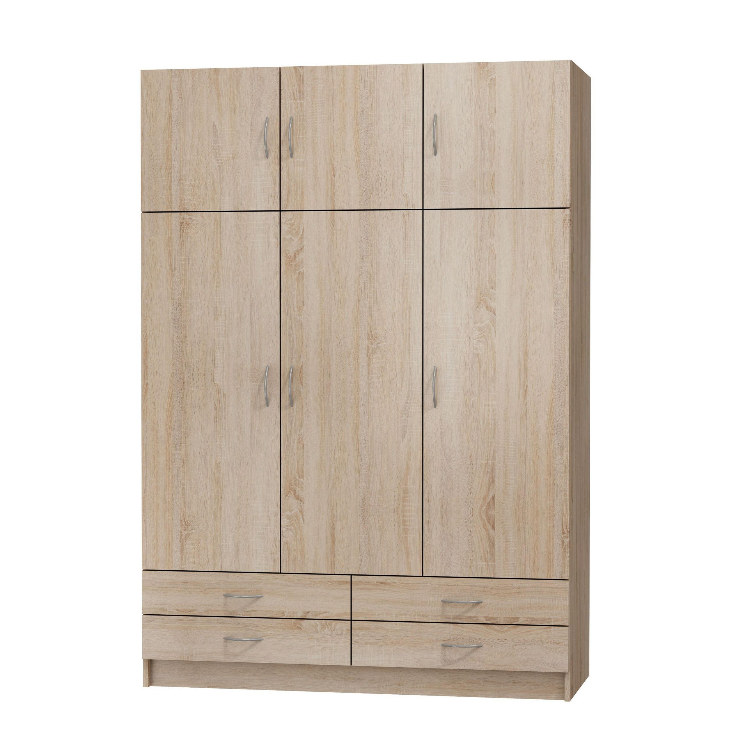DREHTÜRENSCHRANK STELLINA 135/194/54,6cm 6-türig Sonoma Eiche - Sonoma Eiche, Holzwerkstoff (135/194/54.6cm) - MASSENO
