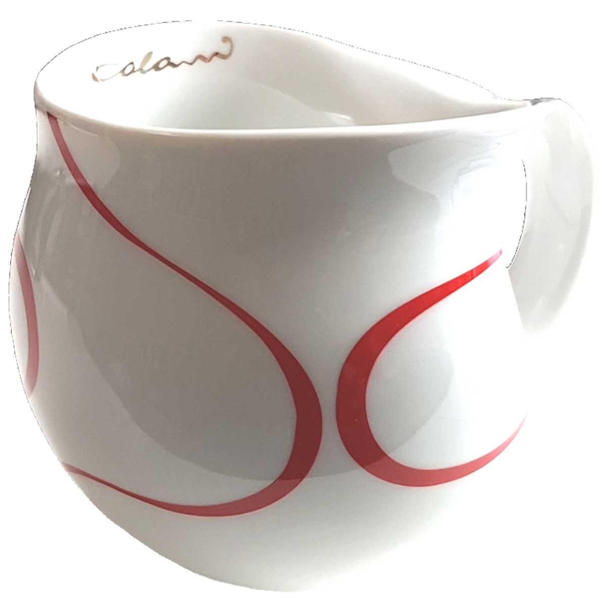 Luigi Colani Porzellan Kaffeebecher Gold, Mehrfarbig, Rot