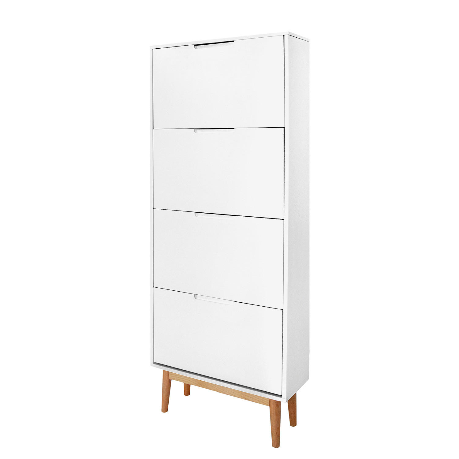 SCHUHKIPPER - Eichefarben/Weiß, Holzwerkstoff (63/162/24cm) - home24