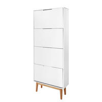 SCHUHKIPPER - Eichefarben/Weiß, Holzwerkstoff (63/162/24cm) - home24