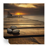 FOTOTAPETE 250x250 cm - Sonnenuntergang - Braun, Textil (250/250cm) - Wallfluent