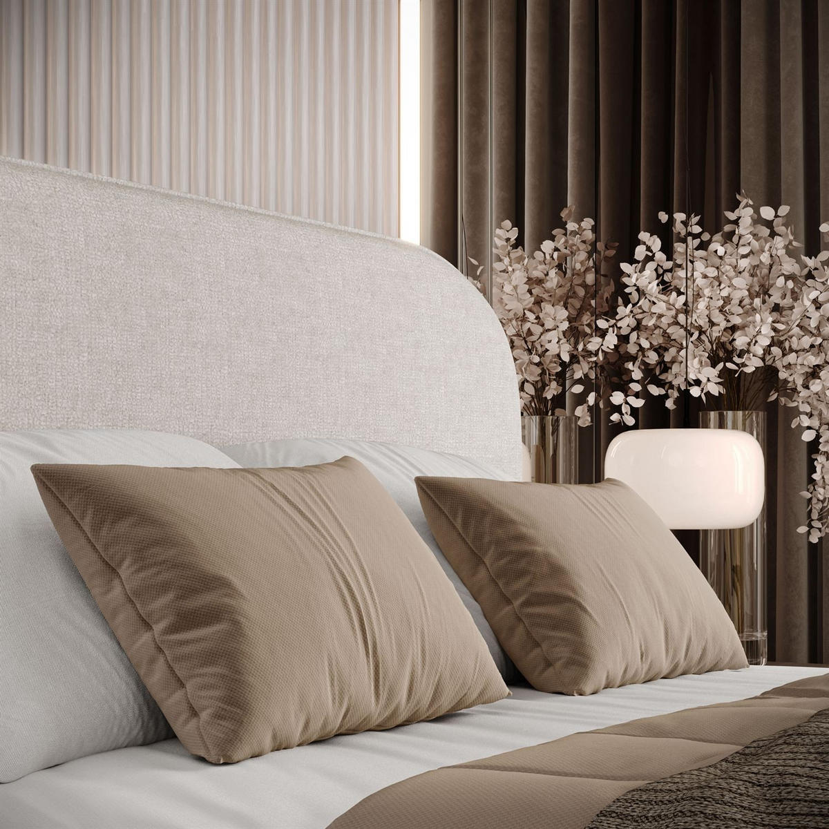 POLSTERBETT OLIMPIA mit Bettkasten 120x200, Perfect Harmony 01 - Naturfarben, Textil (120/200cm) - Lookway
