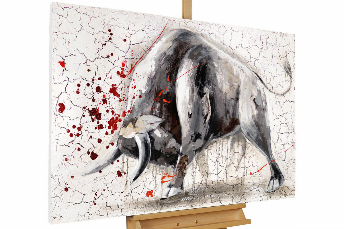 ACRYLBILD HANDGEMALT 120/80 cm - Grau, Holz/Textil (120/80cm) - KUNSTLOFT
