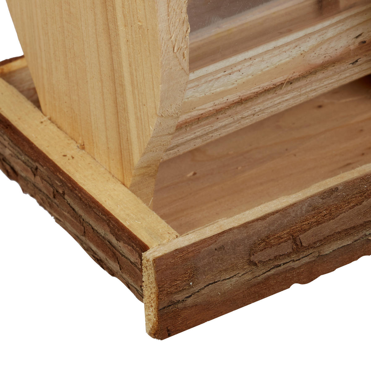 VOGELFUTTERHAUS - Hellbraun, Holz/Kunststoff (15.5/20/13cm) - Relaxdays