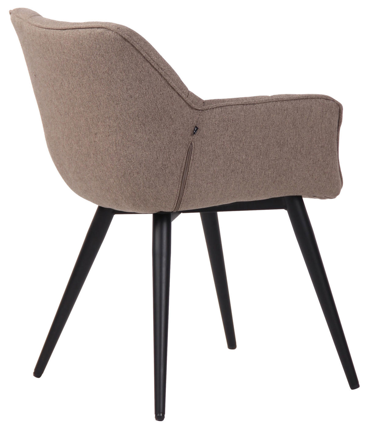 ESSZIMMERSTUHL Rosini Stoff, Gestell Metall matt Schwarz Taupe - Taupe/Schwarz, Textil/Metall (64/84/60cm) - TPFLiving