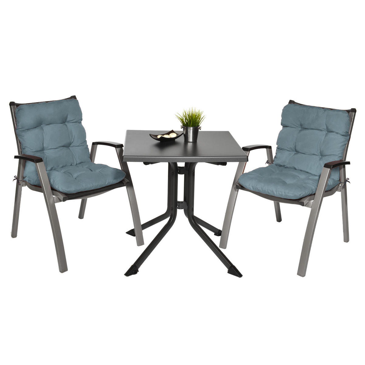 NIEDERLEHNER Flair NL 100x50x8cm Taubenblau (2tlg) - Blaugrau, Textil (50/100cm) - Beautissu 