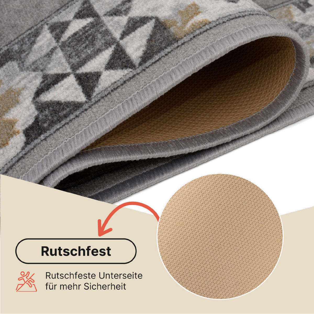 TEPPICHLÄUFER Anti-Rutsch Grau rutschfest Gummiunterlage 100/300 cm - Grau, Textil (100/300cm) - Tapiso