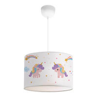 KINDERHÄNGELEUCHTE Rugby - Pink/Weiß, Textil (28/28/70cm) - lux.pro