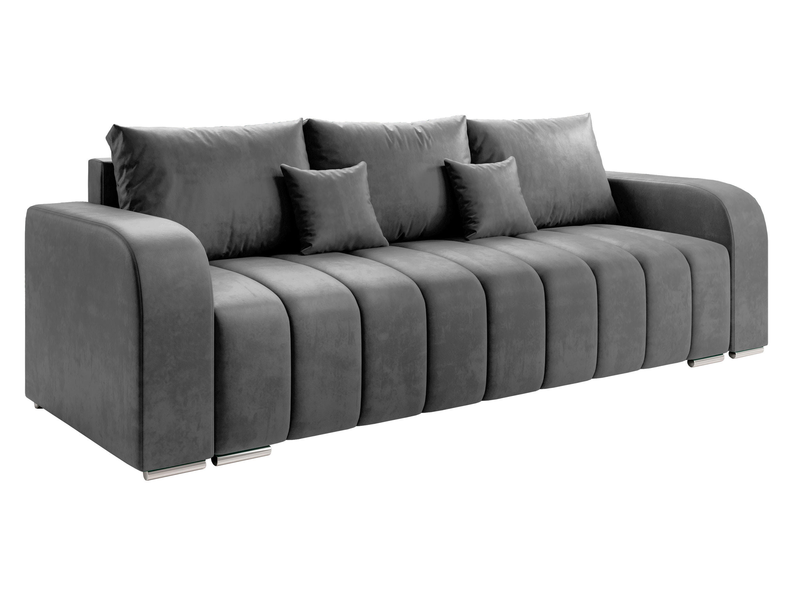 SCHLAFSOFA Pufetto - Silberfarben/Grau, Holz/Textil (244/86/90cm) - MIRJAN24