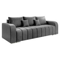 SCHLAFSOFA Pufetto - Silberfarben/Grau, Holz/Textil (244/86/90cm) - MIRJAN24