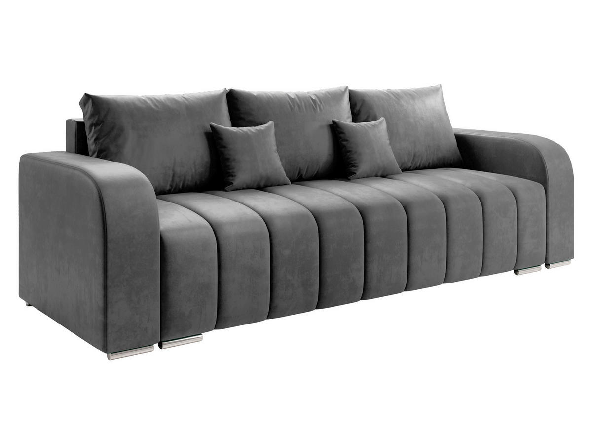 SCHLAFSOFA Pufetto - Silberfarben/Grau, Holz/Textil (244/86/90cm) - MIRJAN24